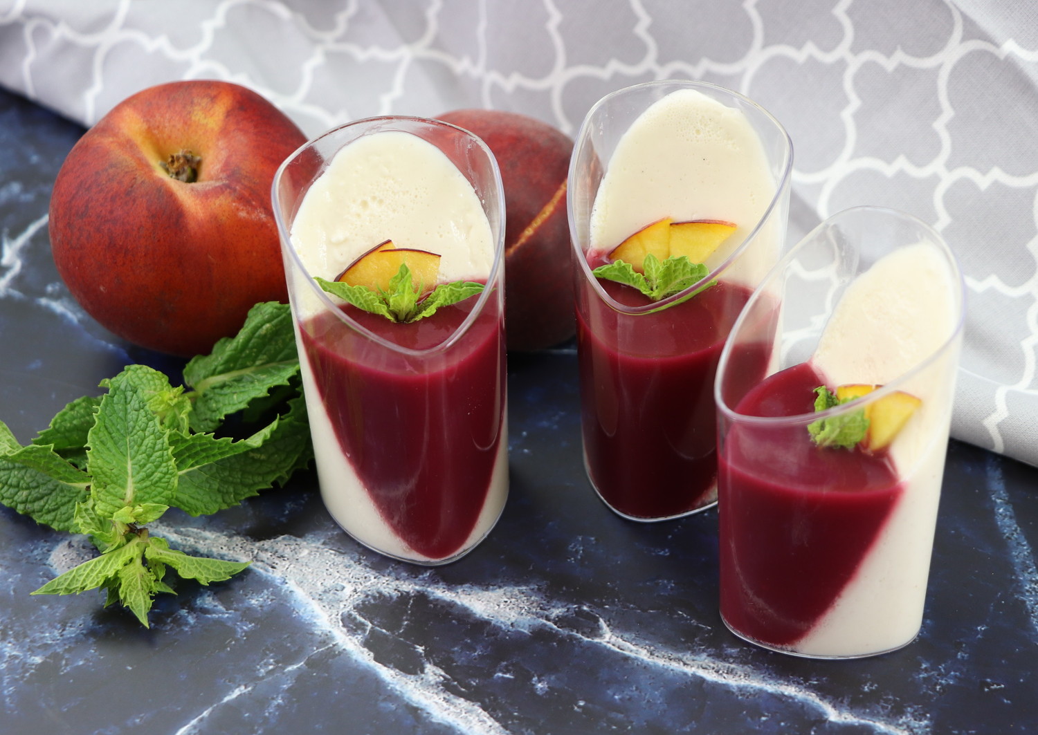 Panna Cotta with Blood Peach Puree