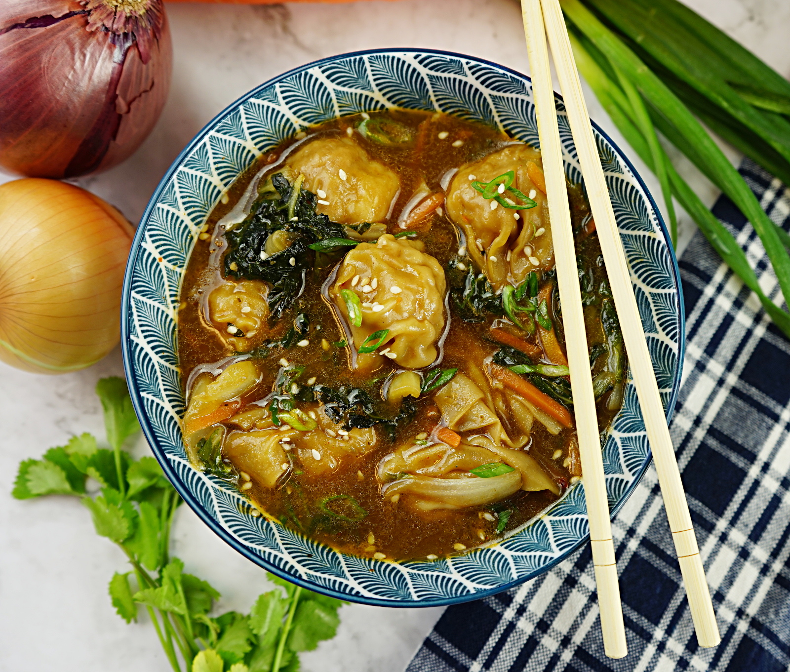 Kimchi Wonton Soup