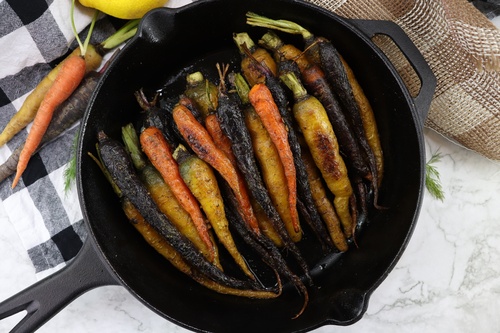Roasted Heirloom Carrots in Lemon Dill