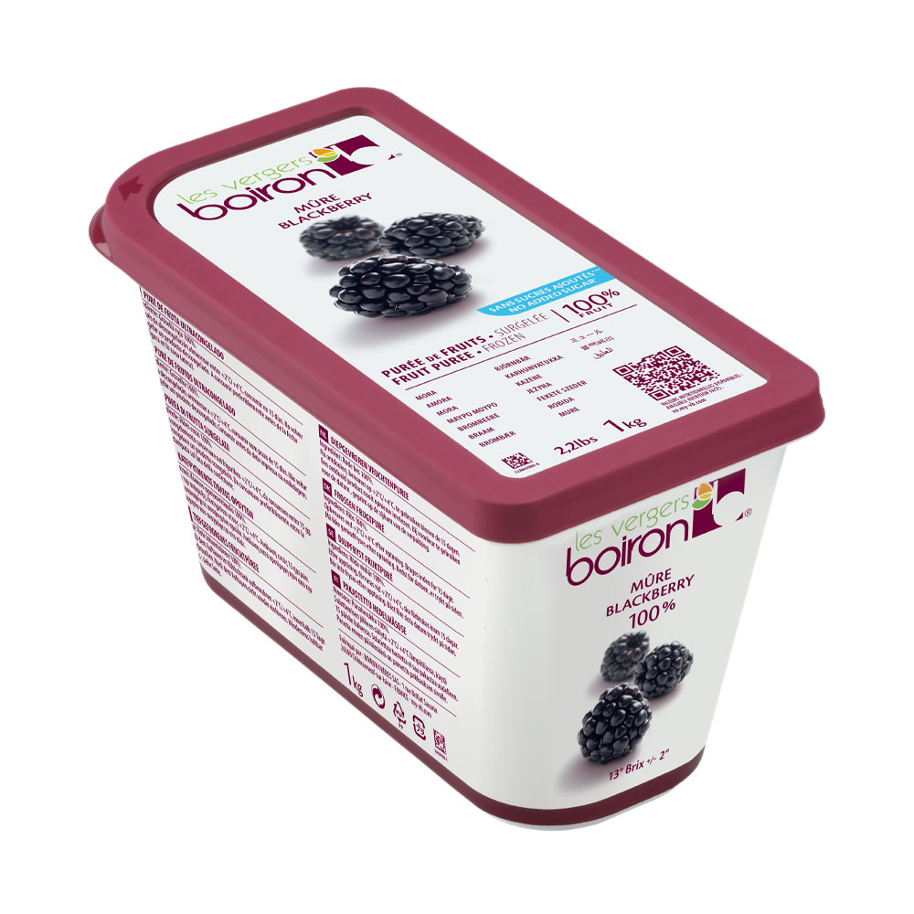 Blackberry Puree 100% Pure Frozen 6 x 1 kg Boiron