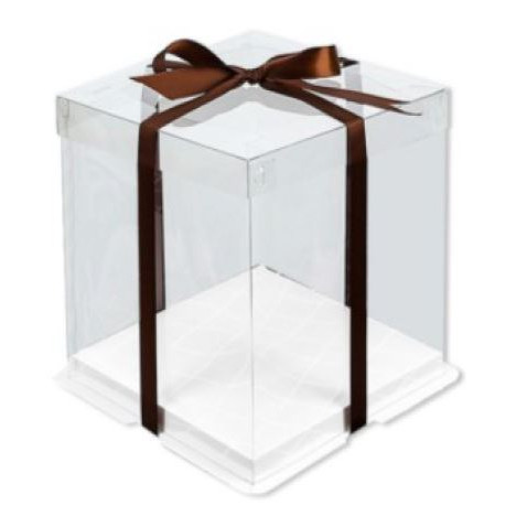 Boîte à gâteaux transparente 17x17x28cm 50 pc Artigee
