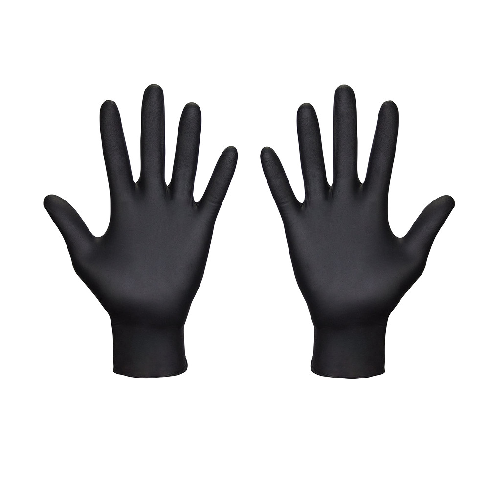 Nitrile Disposable Gloves 4mil Black - Medium 100 ct TouchFlex