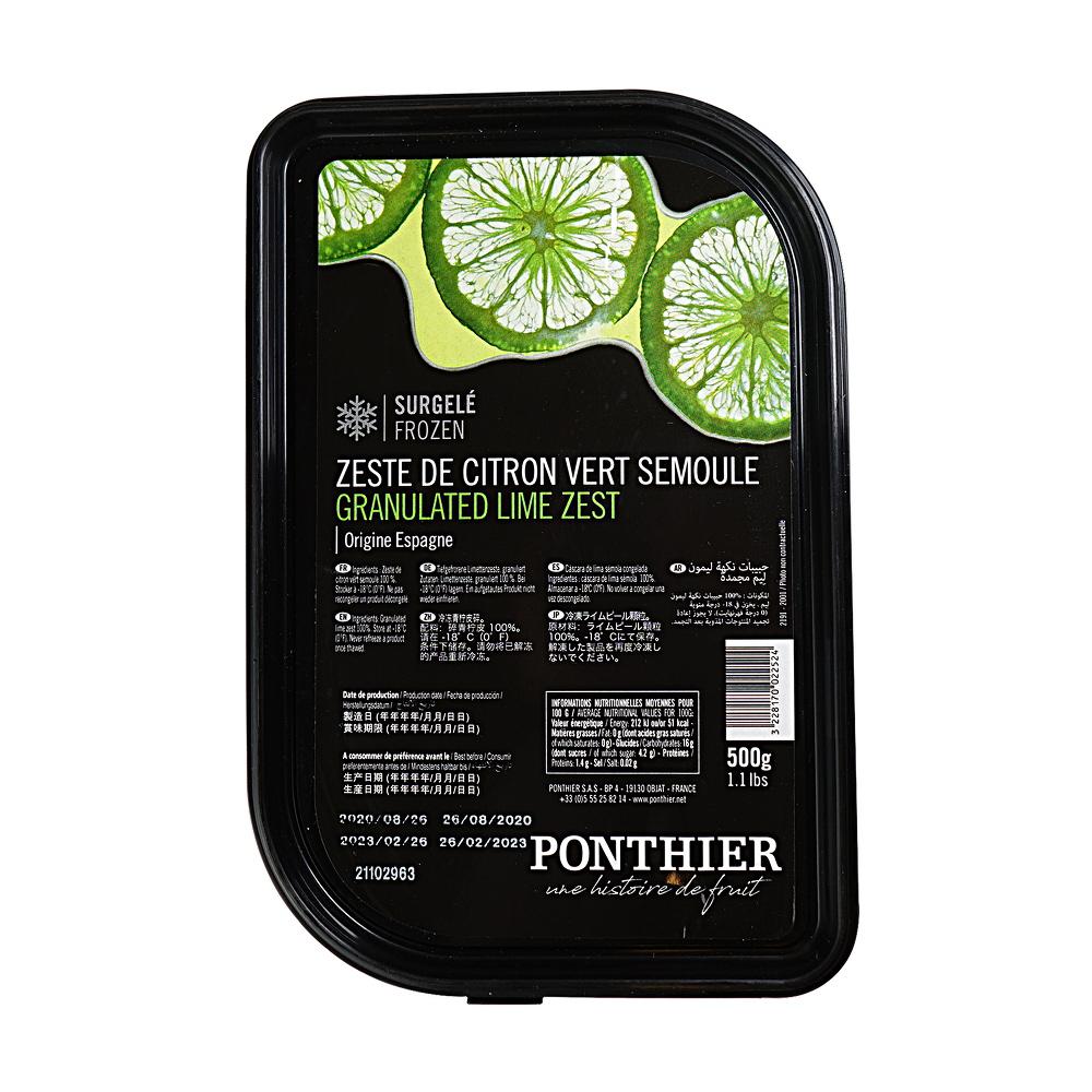 Lime Zest Granulated Frozen 500 g Ponthier
