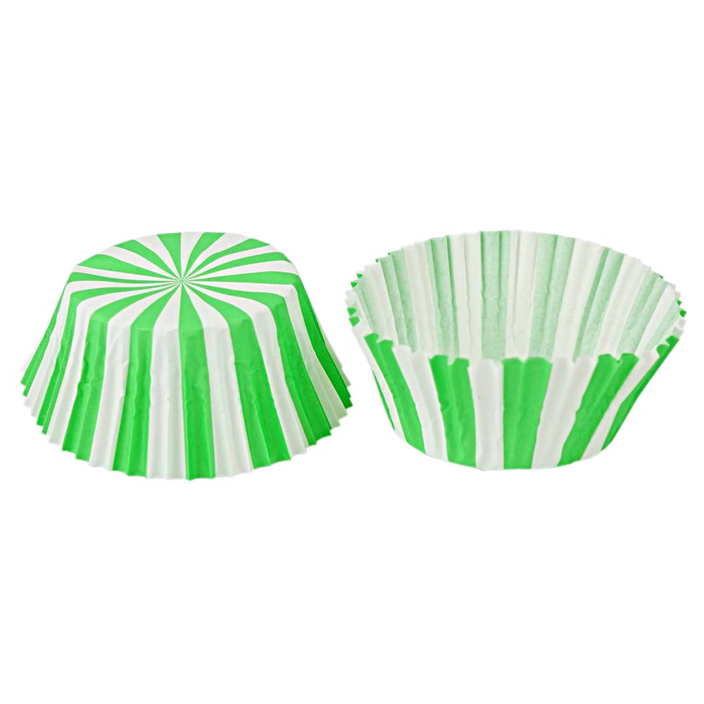 Cupcake Paper Liners Green Stripes 5cm 100 pc Artigee