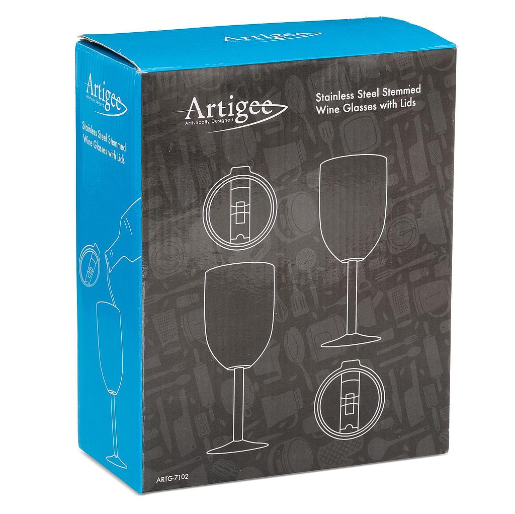 Wine Cup Double Wall with Lid 2 Pc Set Artigee