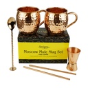 Moscow Mule with Jigger, Spoon, Straws Set Artigee