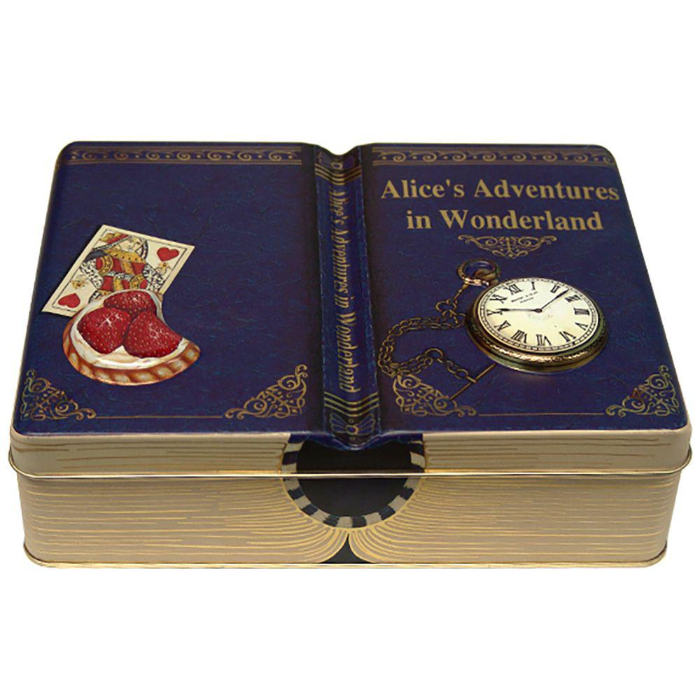 Large Book Alice in Wonderland - 1 tin Silver Crane