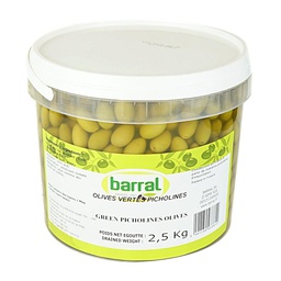 [121837] Olive Verte Picholine en Saumure 2.5 kg Barral