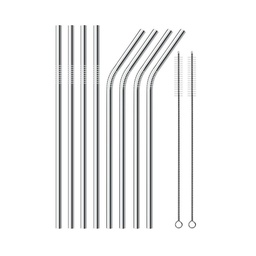[ARTG-8014] Straw Stainless Steel Assorted Set 10 pc Artigee