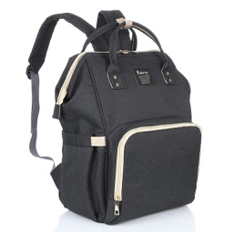 [KNU-8017] Diaper Waterproof Backpack - Black Inknu