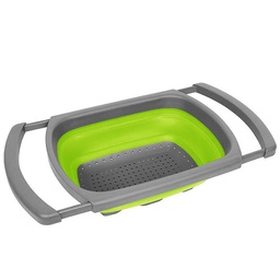 [ARTG-8002G] Silicone Over Sink Collapsible Strainer  39x26.5cm Green Artigee