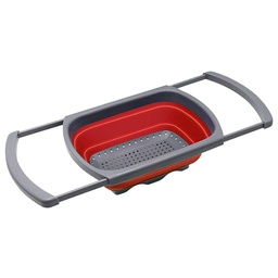 [ARTG-8002R] Silicone Over Sink Collapsible Strainer  39x26.5cm Red Artigee