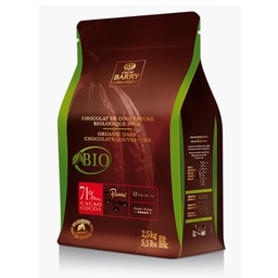 [172993] Dark Chocolate 71% Couverture Organic - 2.5 kg Cacao Barry