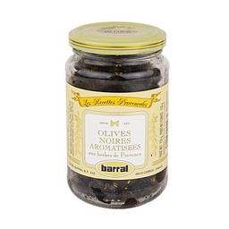 [121674] Black Cured Olives with Herb Provence 230 g Barral