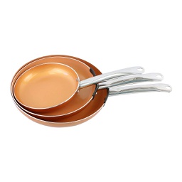 [ARTG-6001] Frying Pan Set Copper Ceramic 3 Pc Set Artigee