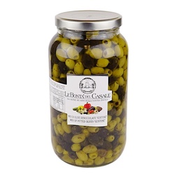 [122103] Olives noires et vertes dénoyautées en gousse dans l'huile 3.1 L Dispac