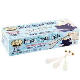 [257080] Barista White Rock Candy Sticks - 100 pc Dryden &amp; Palmer