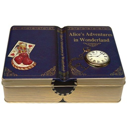 [915007] Large Book Alice in Wonderland - 1 tin Silver Crane