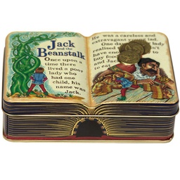 [915012] Small Book Jack &amp; Bean    Empty - 1 tin Silver Crane