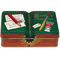 [915036] Small Book Santa List    Empty - 1 tin Silver Crane